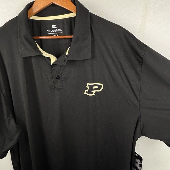 NWT Men's Colosseum Purdue Boilermakers Big & Tall Polo 3XT Black Tall New - Picture 3 of 7